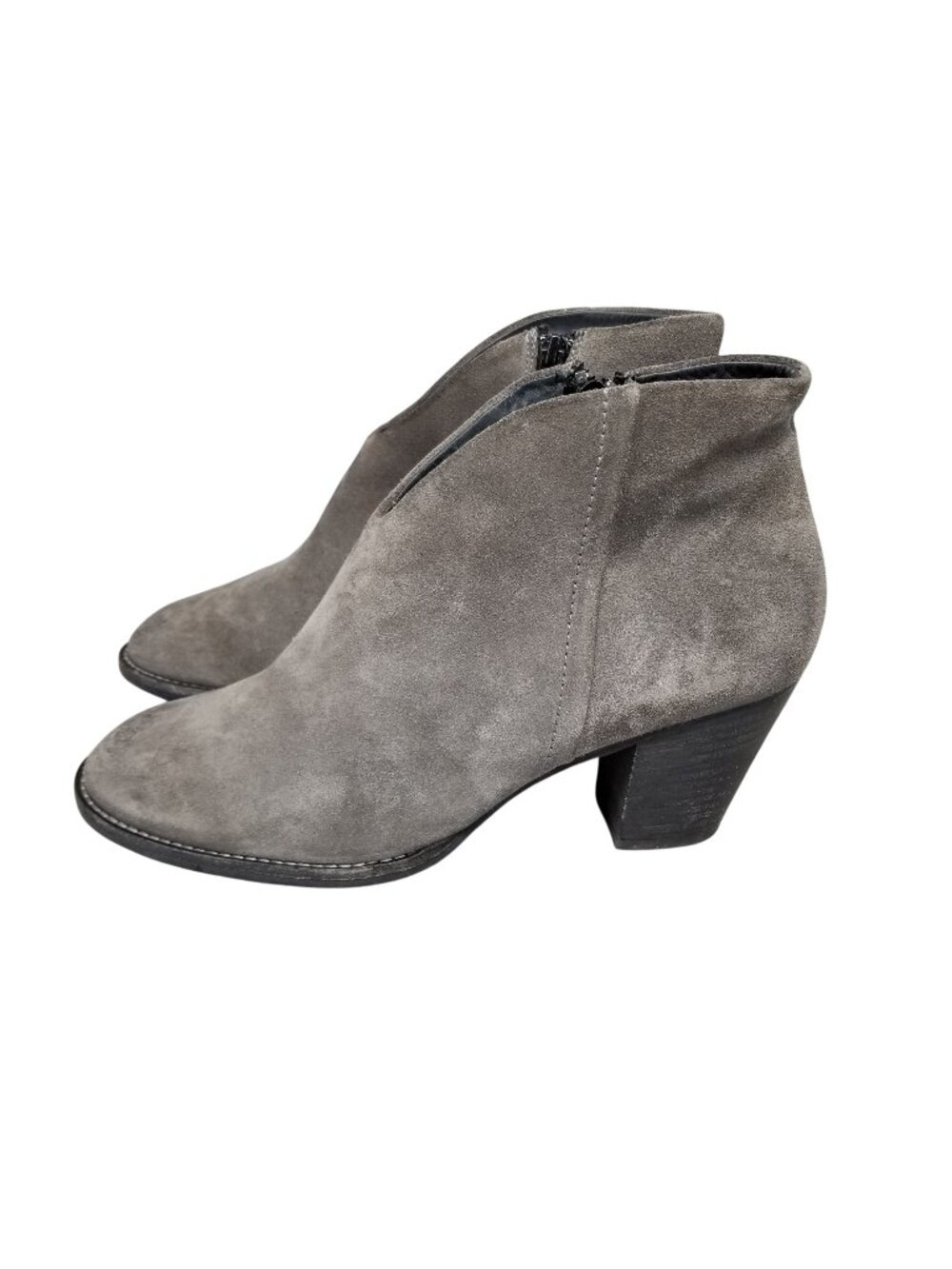 Paul Green Shoes Womens Size UK 6.5 US 9 Gray Suede Side Zip Ankle Boots *Read*